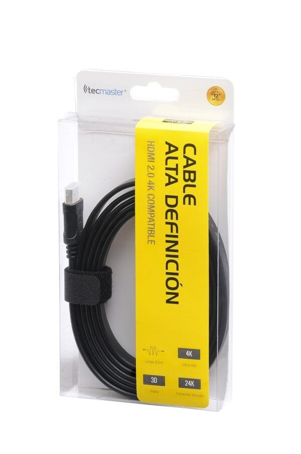 Cable HDMI Standard 2 Mts Black Tecmaster - Imagen 4
