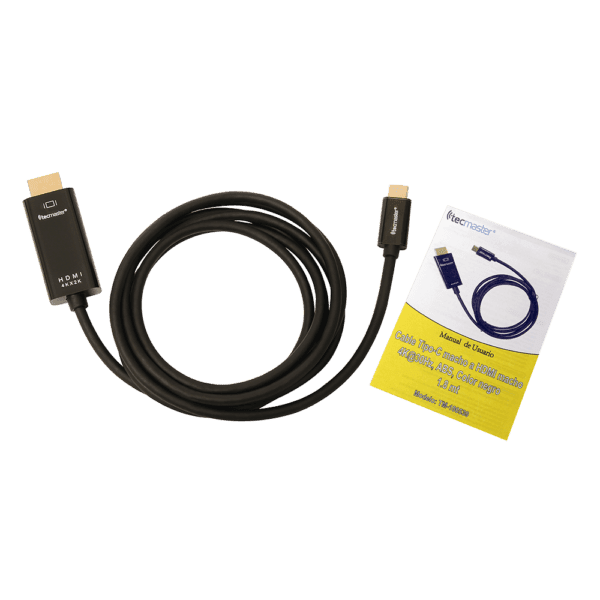 Cable 1.8 Mtrs Type C Macho a HDMI Macho 4K, Negro Tecmaster - Imagen 3