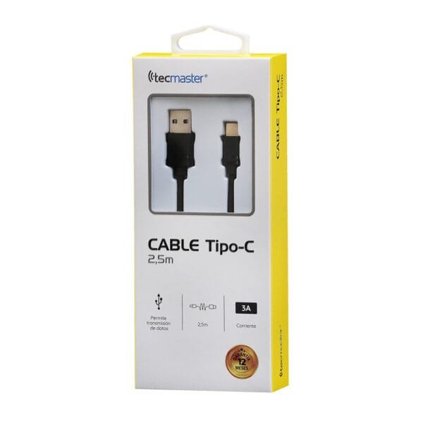Cable Tipo C a USB Negro Tecmaster - Imagen 5