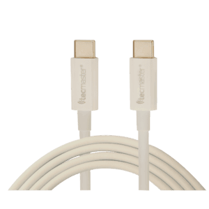 Cable 1.5 Mtrs Tpe-Type-C 2.0 a Type-C 2.0 100W-20V/5A, Blanco Tecmaster