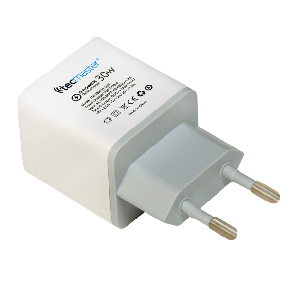 Cargador de Pared Quick Charge 30W, 1 Puerto Tipo-C -Pd3.0 - Tecmaster - Imagen 3