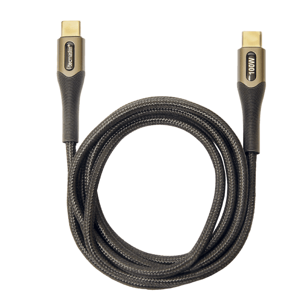 Cable Type-C a Type-C 1Mtr, Braided Reforzado 100W-20V/5A, Negro Tecmaster - Imagen 3