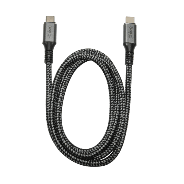CABLE TECMASTER BRAIDED REFORZADO Super Speed, 1,2 Mts, TIPO-C a TIPO-C 240W -V4.0, 4K-8K, Color Gris/Negro - Imagen 2