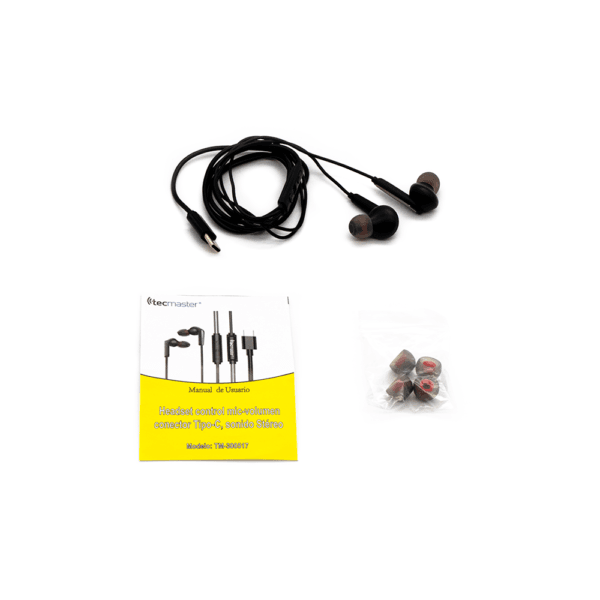 AUDÍFONOS TECMASTER HEADSET STEREO MICRÓFONO Y CONTROL LLAMADAS – CONECTOR TIPO C-1,2 mts. - Imagen 3