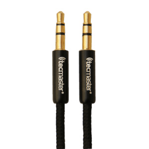 Cable Audio 3.5 Mm de 1.8 Mts Textil Black Tecmaster