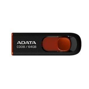 PENDRIVE ADATA AC008 DE 64GB-RETAIL COLOR NEGRO ROJO 2.0