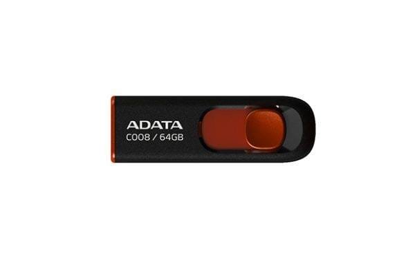 PENDRIVE ADATA AC008 DE 64GB-RETAIL COLOR NEGRO ROJO 2.0