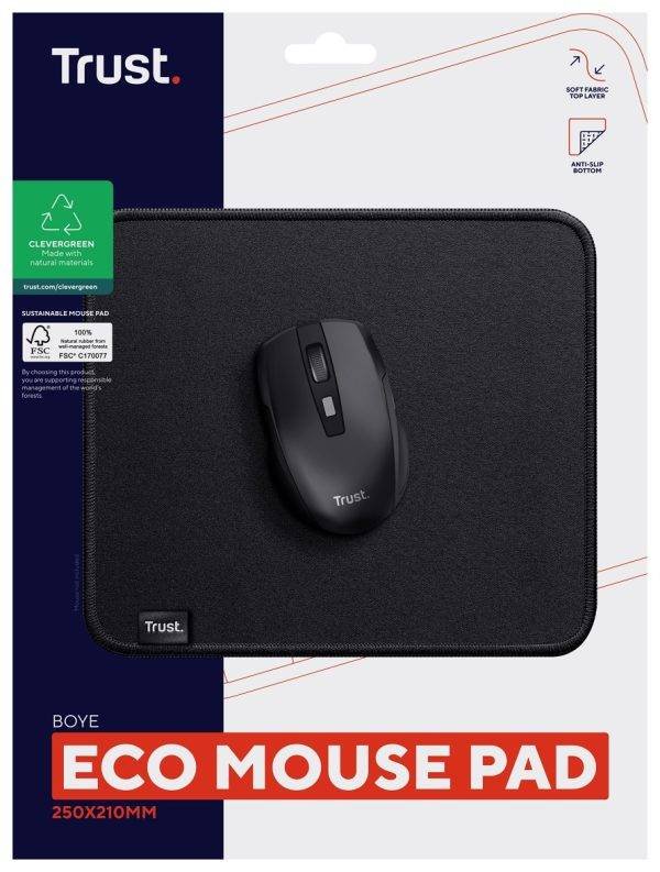 MOUSE PAD TRUST BOYE ECOLÓGICO COLOR NEGRO - Imagen 3