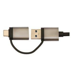 Docking station hub con adaptador de interfaz 2 en 1, tipo-c/usb, 4 puertos