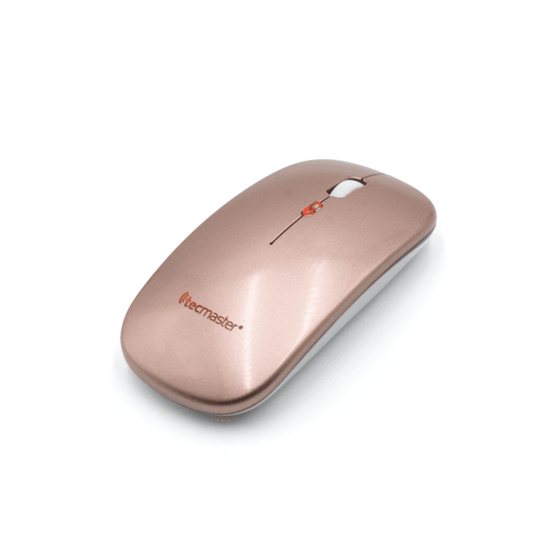 Mouse Tecmaster Slim Dual Inalámbrico Recargable color Golden Rose