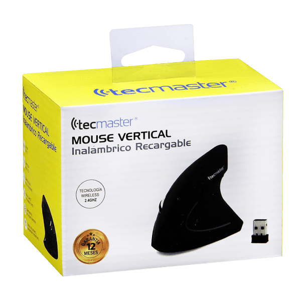 TECMASTER VERTICAL MOUSE INALÁMBRICO RECARGABLE NEGRO - Imagen 4