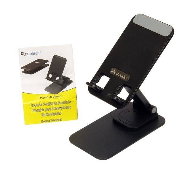 Soporte smartphones plegable portátil color negro tecmaster - Imagen 6