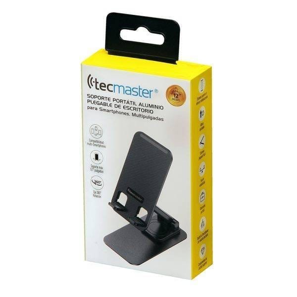 Soporte smartphones plegable portátil color negro tecmaster - Imagen 7