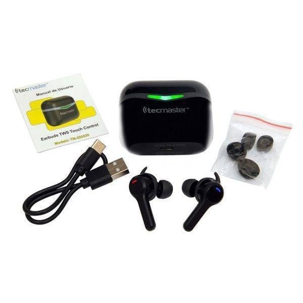 AUDÍFONOS TECMASTER EARBUDS INTRAUDITIVOS TWS, CONTROL TOUCH, BLUETOOTH 5.3V, EDR, HI-FI, COLOR NEGRO - Imagen 2