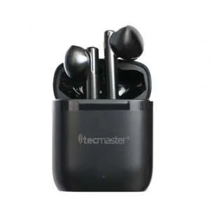AUDÍFONO TECMASTER EARBUDS TWS – TIPO-C, BT INALÁMBRICO V5.3, HI-FI, TOUCH SMART CONTROL, COLOR NEGRO