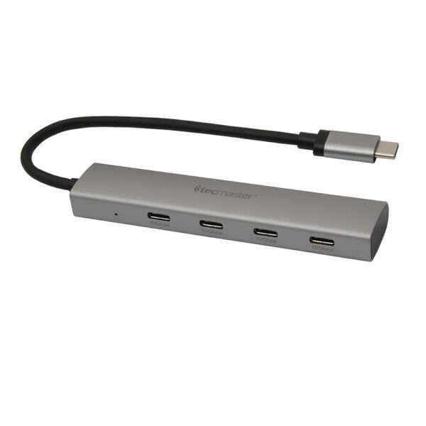Hub adaptador tipo-c 4 en 1, 4 puertos tecmaster tipo-c 3.2 gen2, sspeed 10 gbps, carcasa aluminio