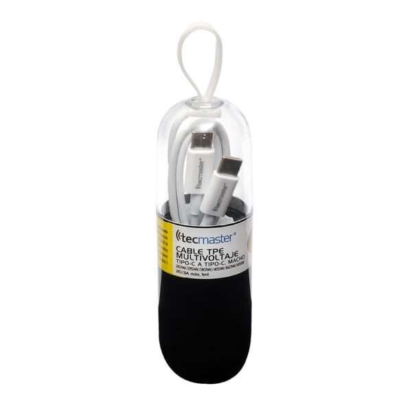Cable tipo-c a tipo C tpe, multivoltajes, 1 mt, blanco