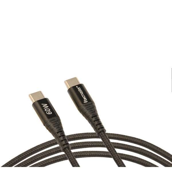 TECMASTER CABLE EXTENSION DE TIPO-C a C – 60W, 2.5 MT, NEGRO - Imagen 3