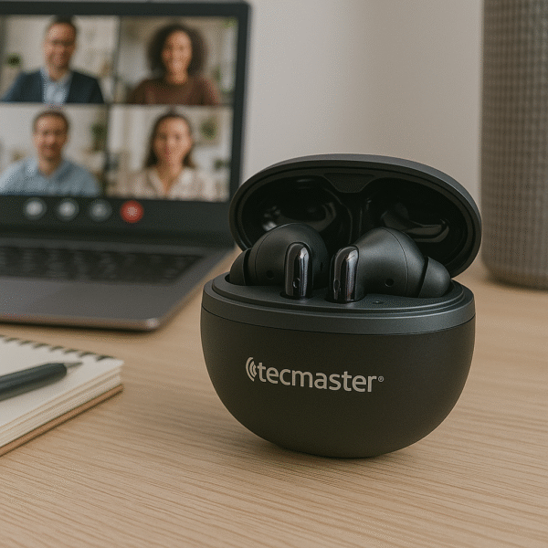 Audífonos earbuds tws + hi-fi + active noise cancelling tecmaster