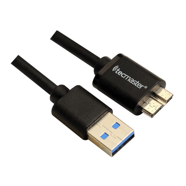 Cable usb-a 3.0 a micro-b 3.0 – 1 mt, super speed 5gbps, negro tecmaster - Imagen 3