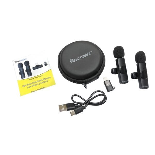 Micrófono dual para celular Iphone y Android Tecmaster - Imagen 2