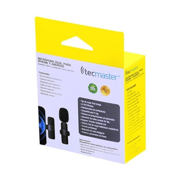 Micrófono dual para celular Iphone y Android Tecmaster - Imagen 4
