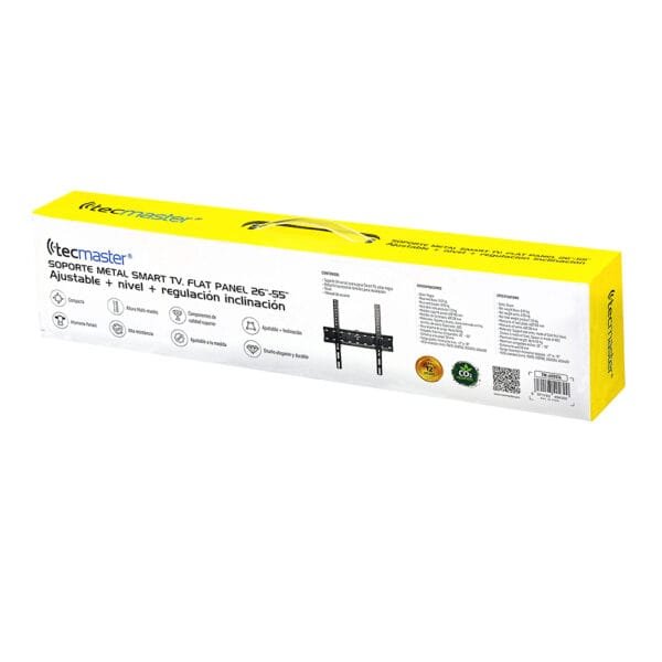 SOPORTE TECMASTER METAL SMARTTV, FLAT PANEL, 26″-55″, REGULACIÓN INCLINACIÓN, COLOR NEGRO - Imagen 7