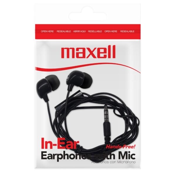 AUDIFONO MAXELL BOLSA IN-BAX COLOR NEGRO - Micrófono - Imagen 2