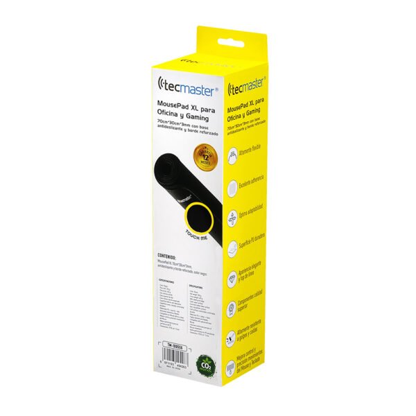 MOUSE PAD TECMASTER XL ANTIDESLIZANTE COLOR NEGRO BORDADO - Imagen 5
