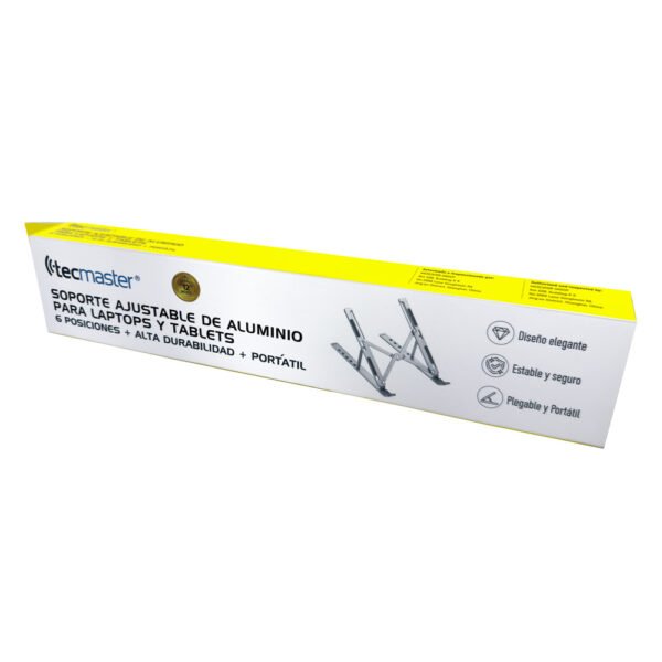TECMASTER SOPORTE AJUSTABLE DE ALUMINIO PARA COMPUTADORA PORTÁTIL - Imagen 6