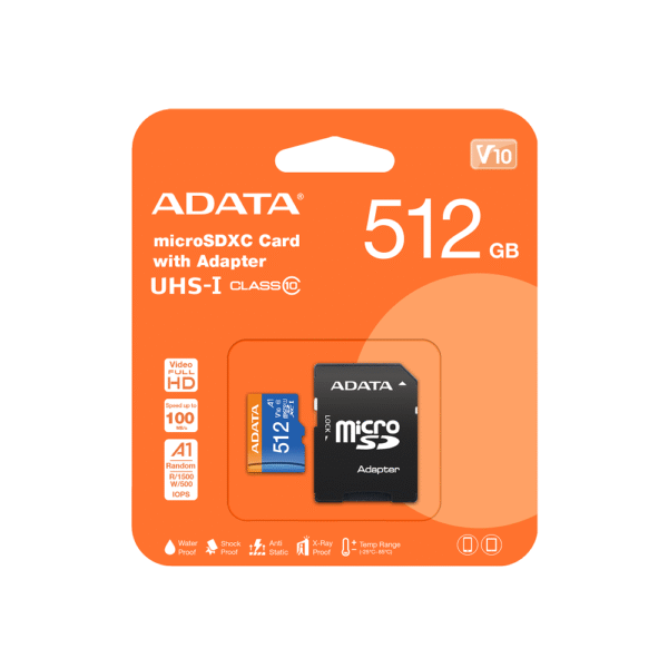 MEMORIA MICRO SDXC ADATA DE 512GB UHS-I-CL10 AUSDX256GUICL10A1-RA - Imagen 2