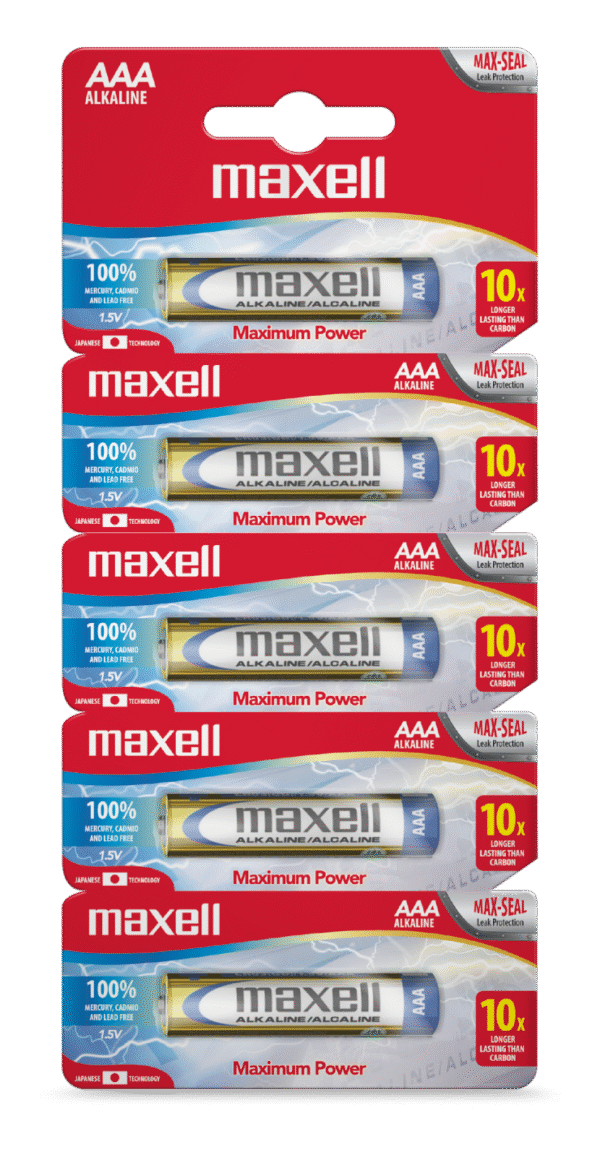 PILAS ALCALINAS MAXELL AAA X 5 TROQUELADA