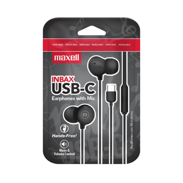 AUDIFONOS IN EAR MAXELL USB-C COLOR NEGRO - Imagen 3