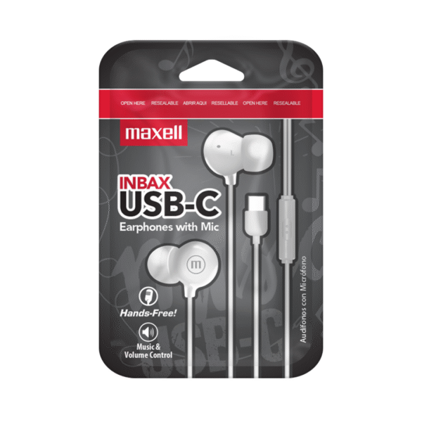 AUDIFONOS IN EAR MAXELL USB-C COLOR BLANCO - Imagen 3