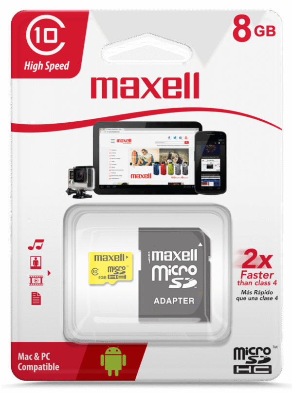 TARJETA MICRO SD MAXELL DE 8GB CLASE 10