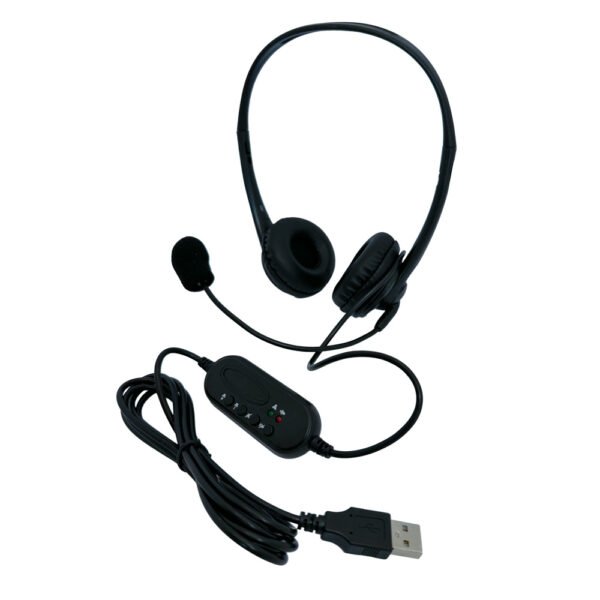 AUDÍFONOS TECMASTER CALL-CENTER HEADSET CON MICRÓFONO, CONECTOR USB