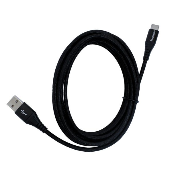 CABLE TECMASTER TIPO-C A USB-A QC 3.0 DE 2.5 MT, COLOR NEGRO - Imagen 2