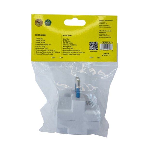 ADAPTADOR ELÉCTRICO TECMASTER TRIPLE + TIERRA, CERTIFICADO SEC - Imagen 4