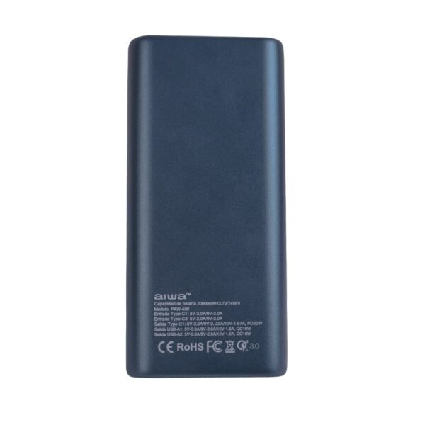 BATERÍA EXTERNA POWER BANK 20.000MAH AIWA PAW-400 - Imagen 4